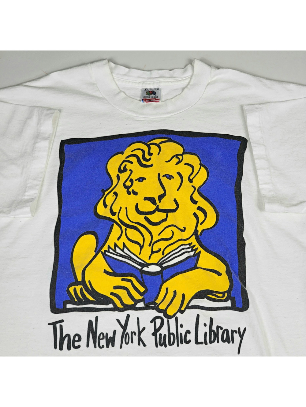 Vintage 90s New York Public Library Tee XL Lion Graphic Tee